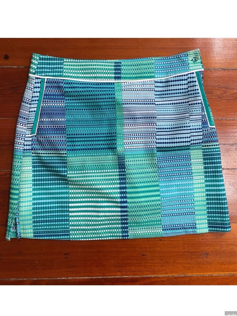 EP Pro Teal Blue Green Patterned Golf Skort
